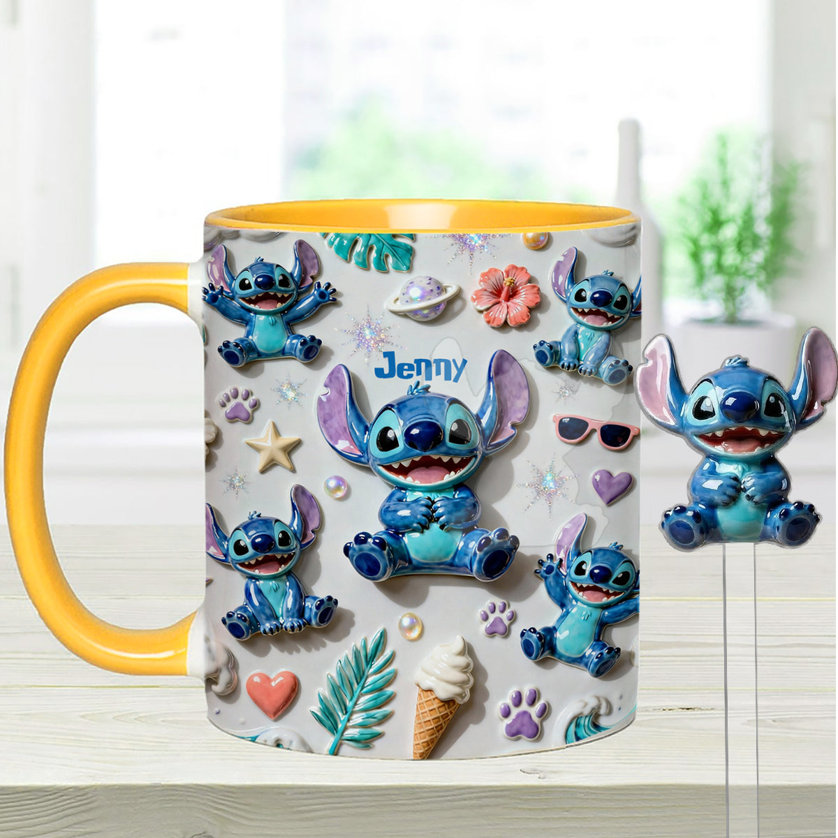 Ohana Means Family - Personalized Ohana Set Accent Mug with Acrylic Stirrers