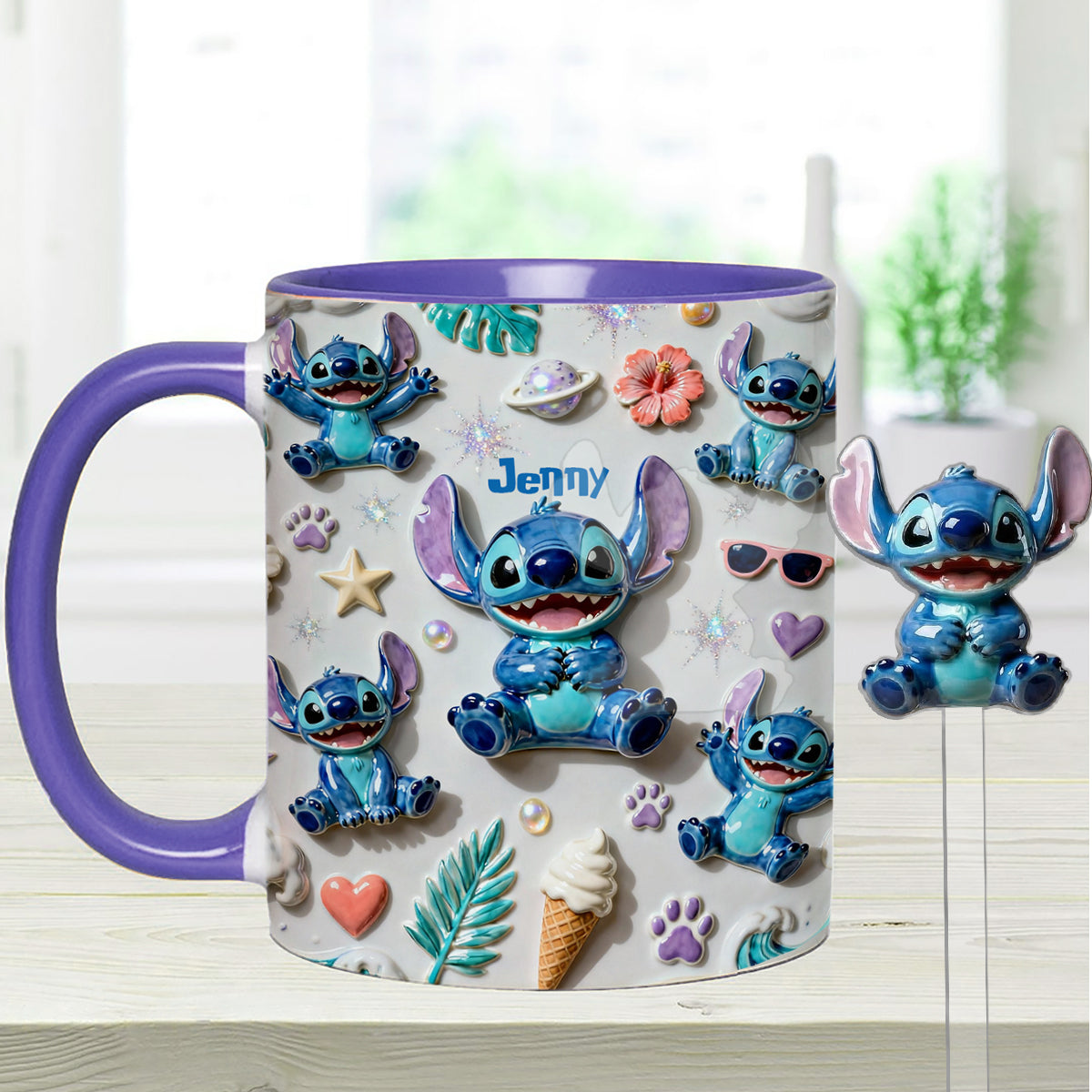 Ohana Means Family - Personalized Ohana Set Accent Mug with Acrylic Stirrers