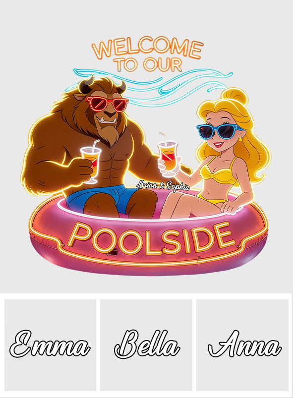 Welcome To Our Pool - Personalized Beauty And The Beast Neon LED Light Sign