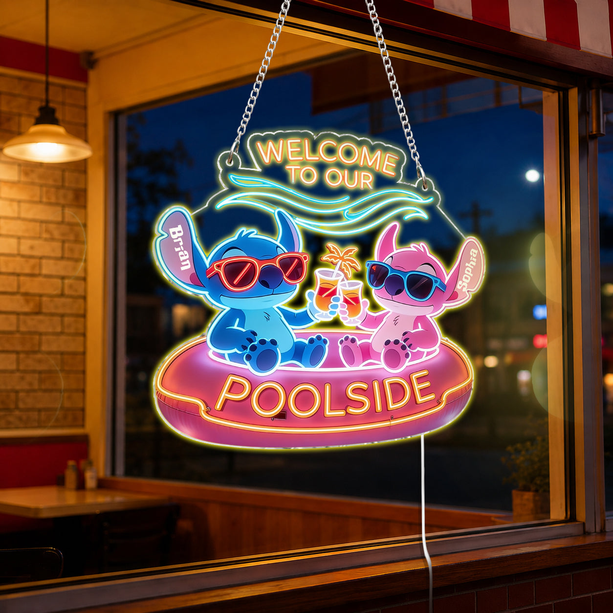 Welcome To Our Pool Ohana - Personalized Ohana Neon LED Light Sign