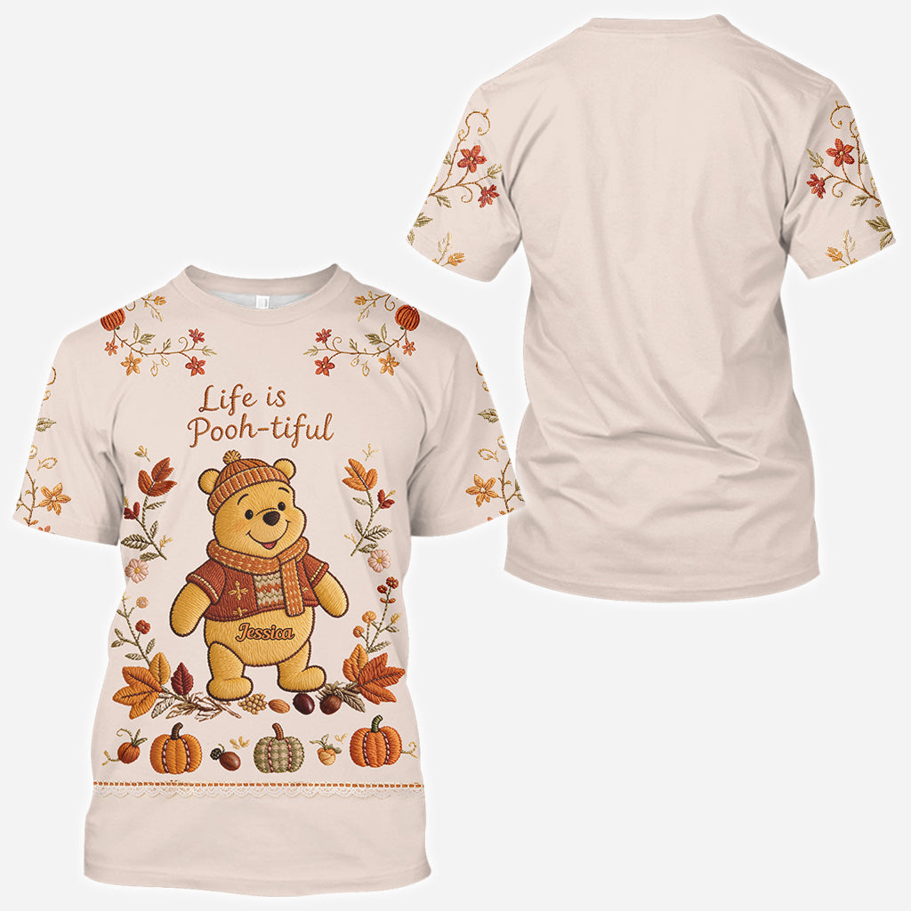 Honey Bear Autumn Vibes - Personalized Yellow Bear All Over Shirt