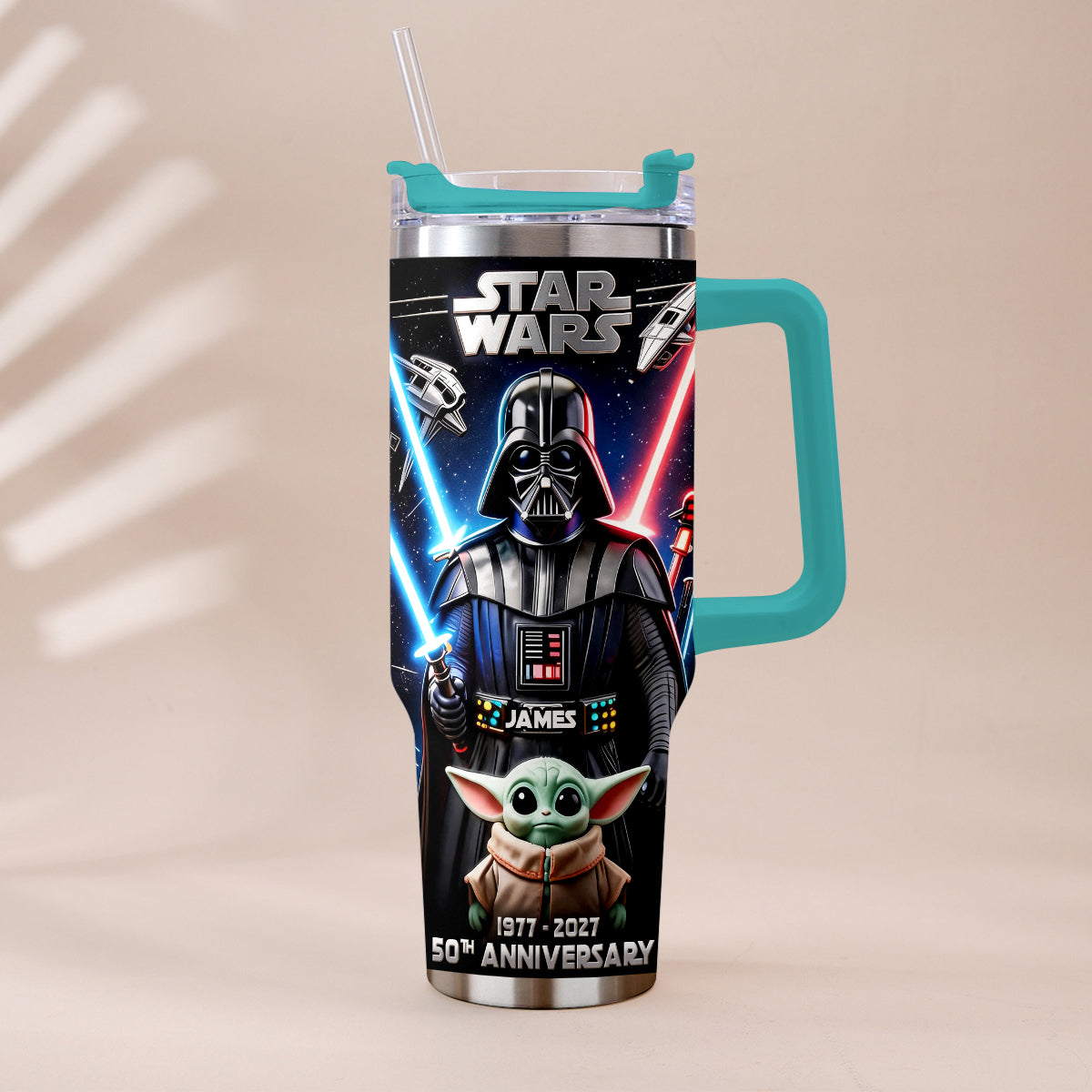 50th anniversary - Personalized The Force Tumbler With Plush Charm