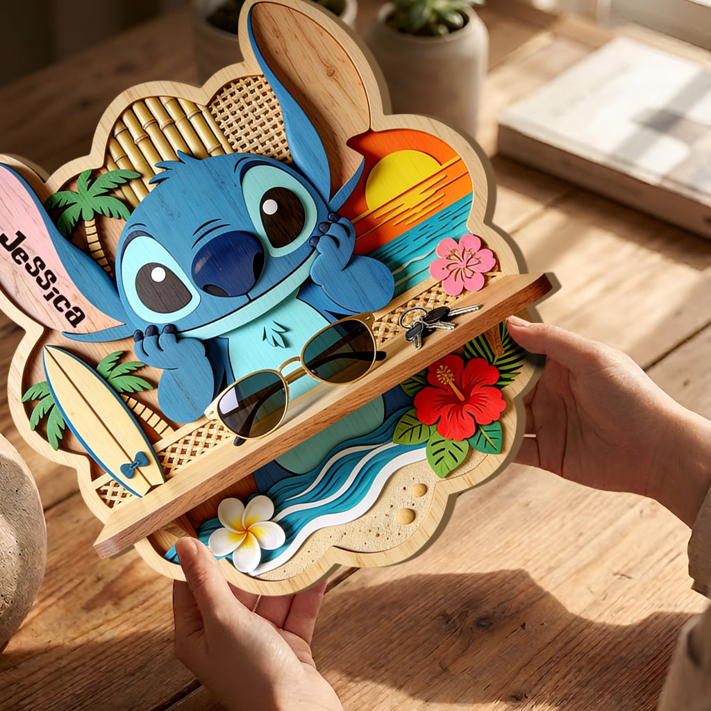 Ohana Means Family - Personalized Ohana Wooden Floating Shelf