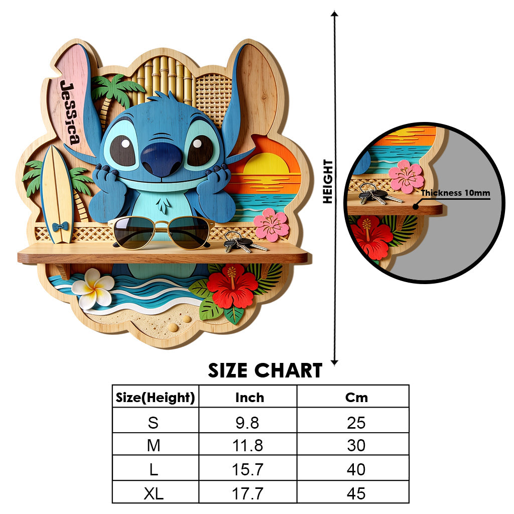 Ohana Means Family - Personalized Ohana Wooden Floating Shelf