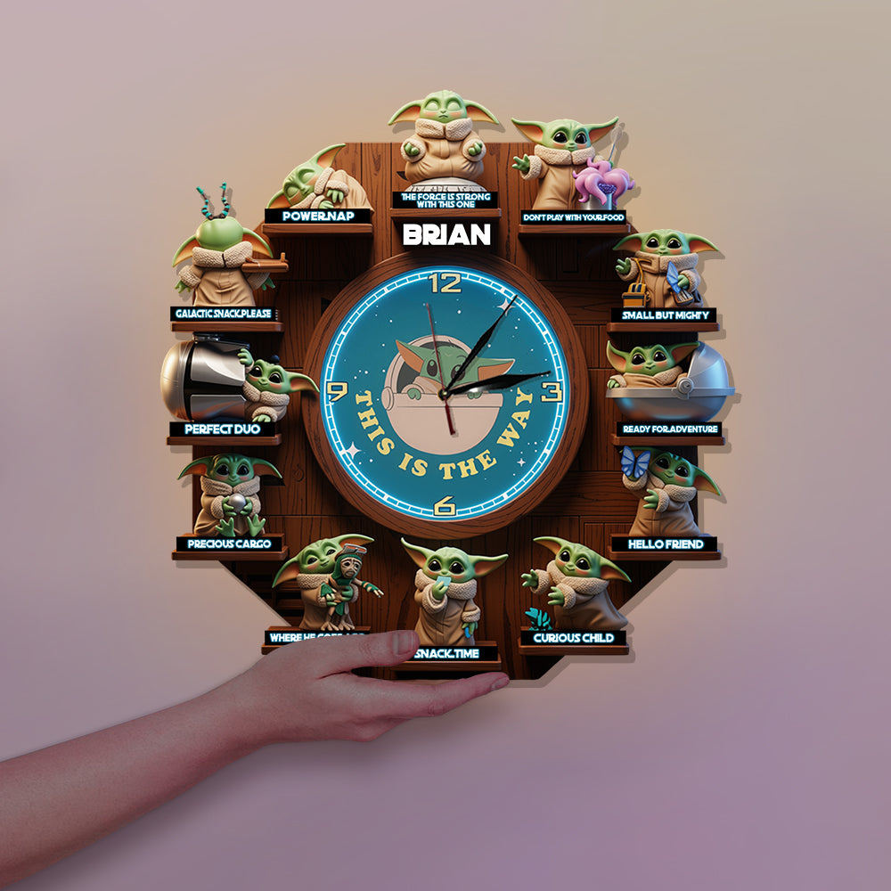 This Is The Way - Personalized The Force LED Light Wall Clock