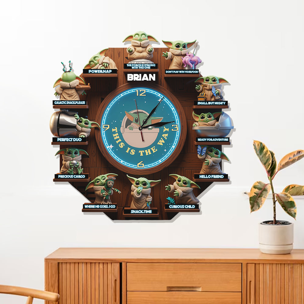 This Is The Way - Personalized The Force LED Light Wall Clock