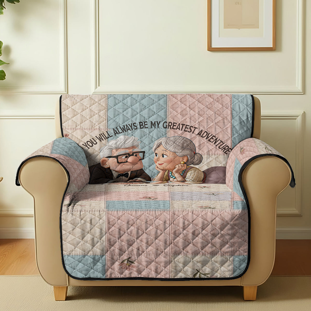 You Are My Greatest Adventure - Personalized Couple Quilted Sofa/Couch Cover
