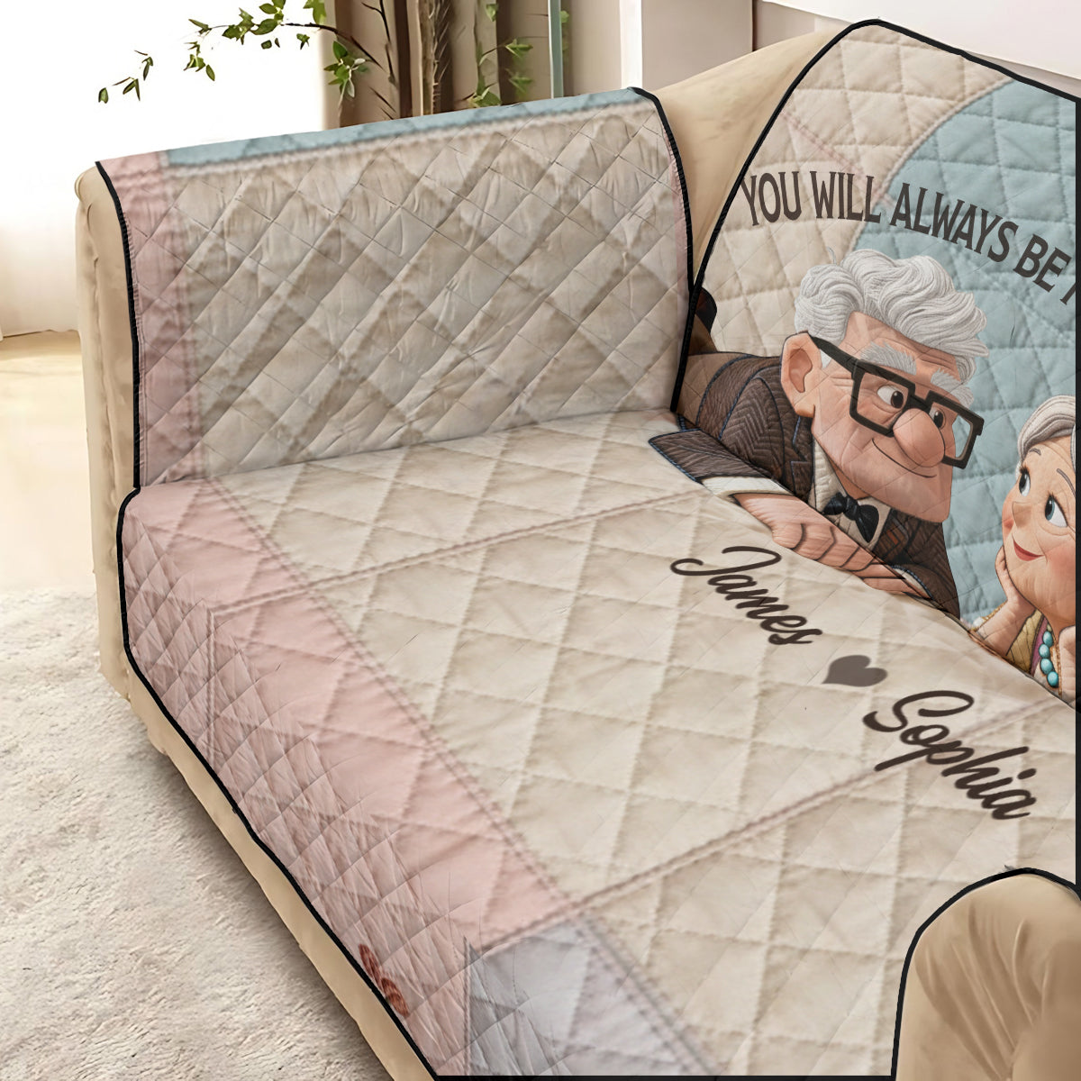 You Are My Greatest Adventure - Personalized Couple Quilted Sofa/Couch Cover