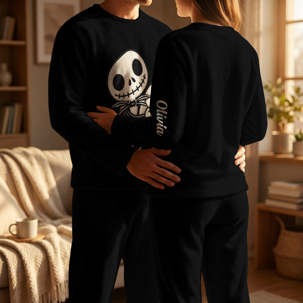 Skeleton Letter - Personalized Nightmare Fleece Lounge Set