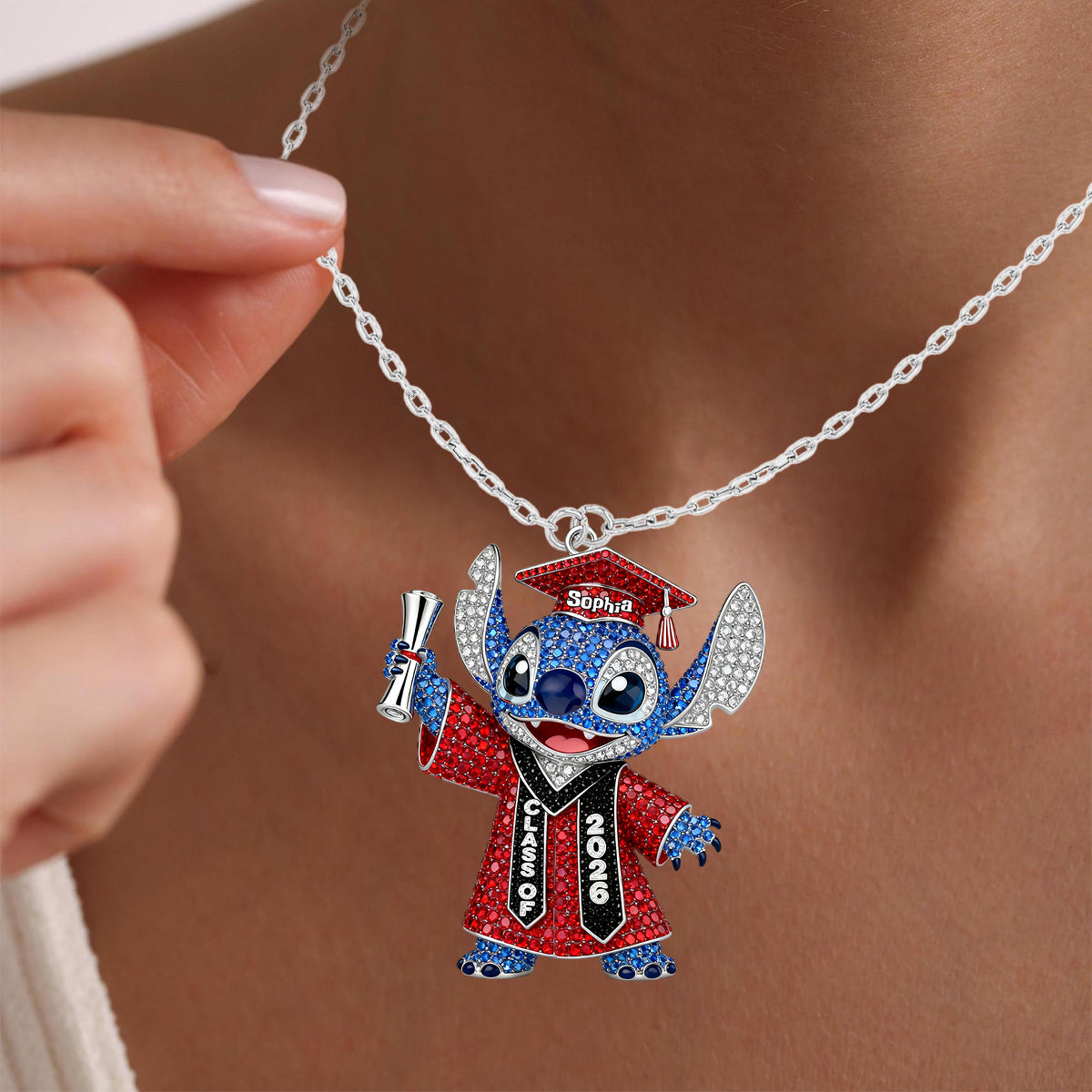 Graduation 2026 - Personalized Graduation Shaped Metal Pendant Necklace
