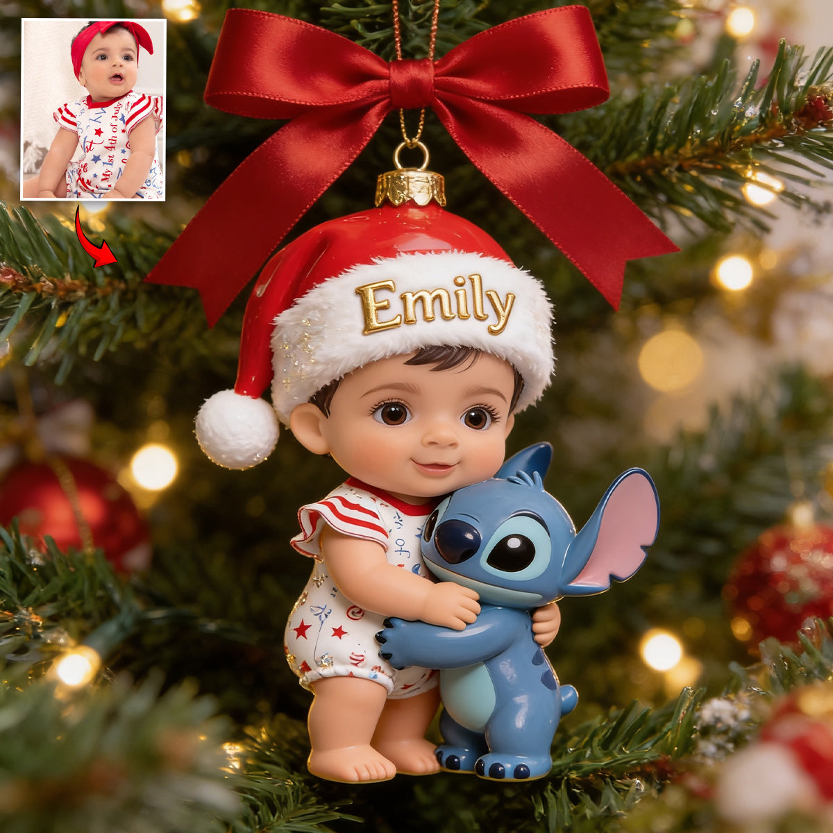Merry Christmas - Personalized Ohana Premium 3D Ornament