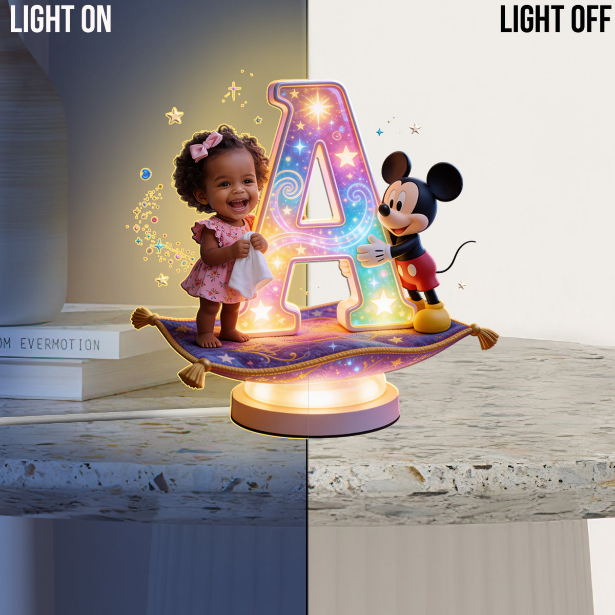 Cartoon Magical Mouse - Personalized Mouse Acrylic LED Night Light