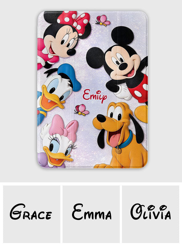 Cartoon Mouse Fans Gift - Personalized Mouse Tablet Cover With Pen Slot