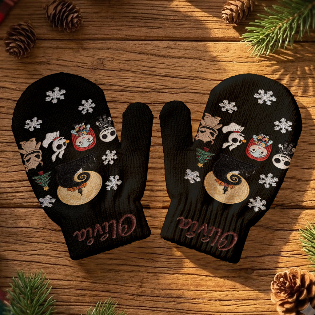 Merry Christmas - Personalized Nightmare Knitted Mittens
