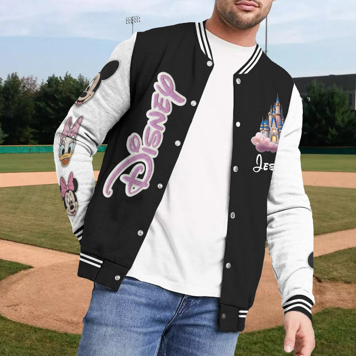 Magical World - Personalized Mouse Varsity Jacket