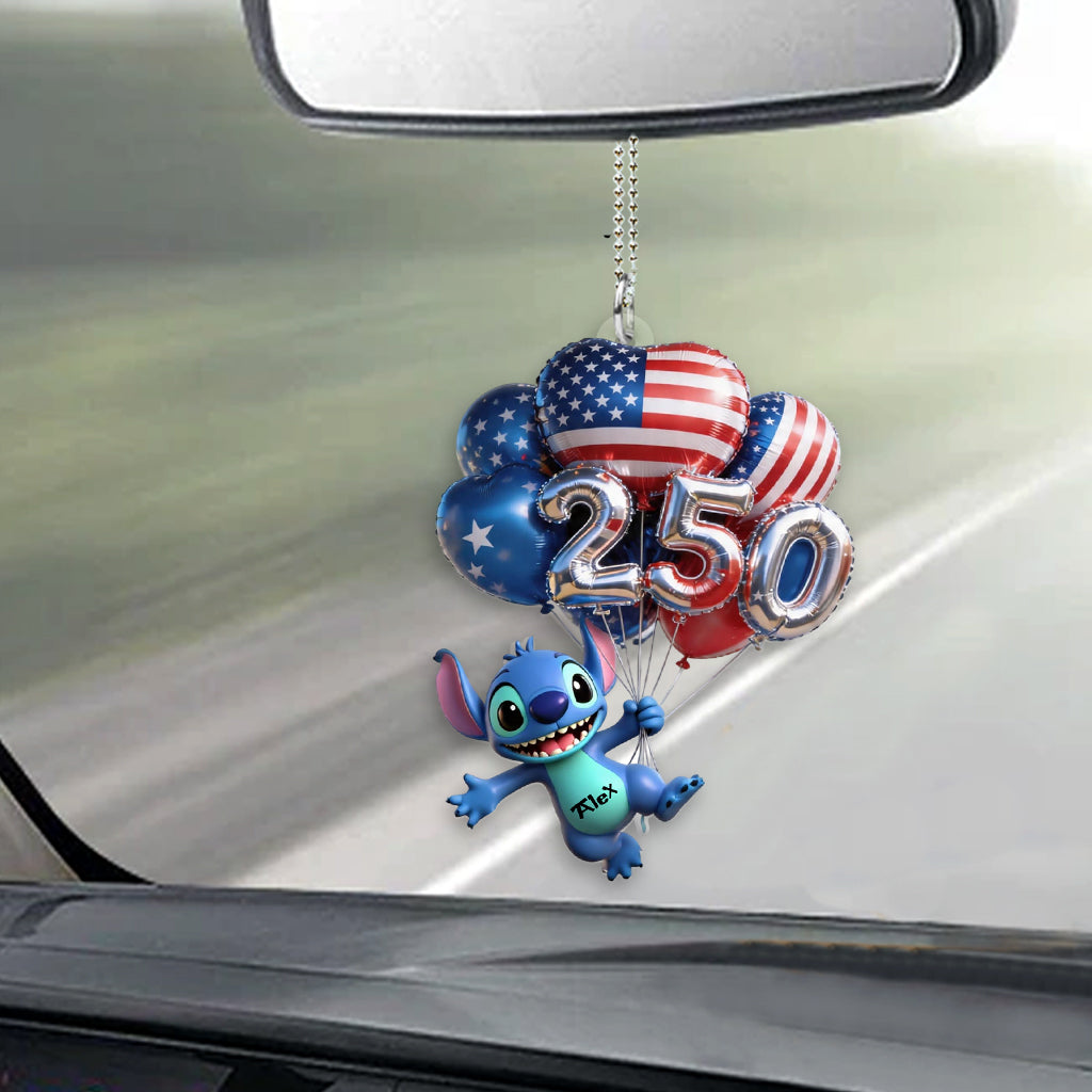 Hanging Balloons 250 - Personalized Ohana Transparent Car Ornament