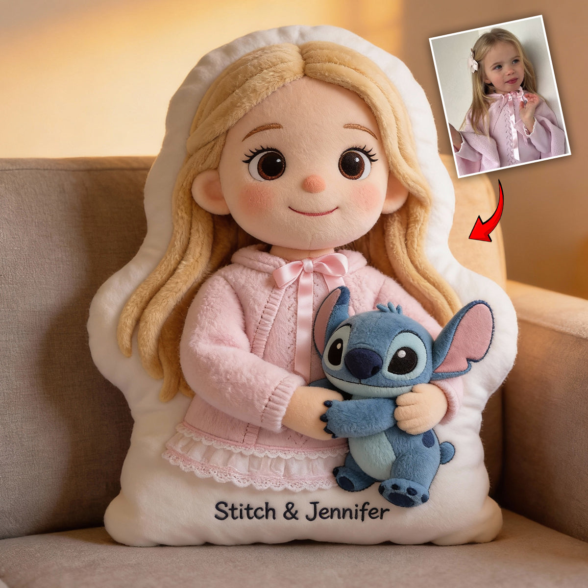 Ohana Means Family - Personalized Ohana Faux Fur Shaped Pillow