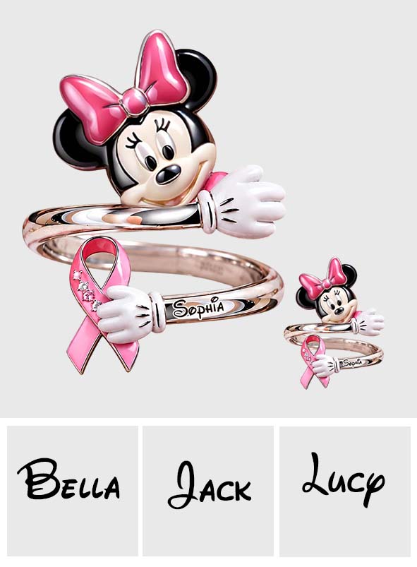 Breast Cancer Awareness - Personalized Breast Cancer Awareness Bracelet & Ring Set