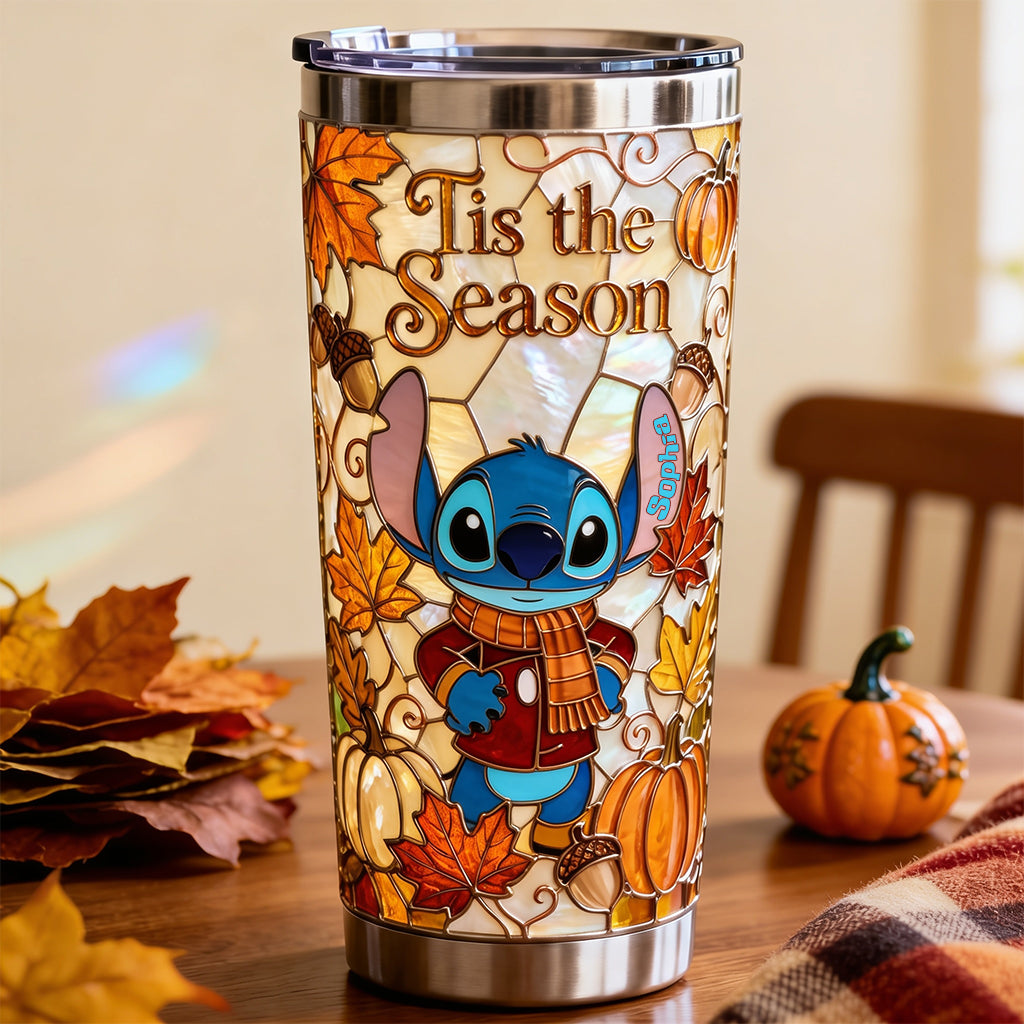 Autumn Blue Cartoon Character - Personalized Ohana Tumbler