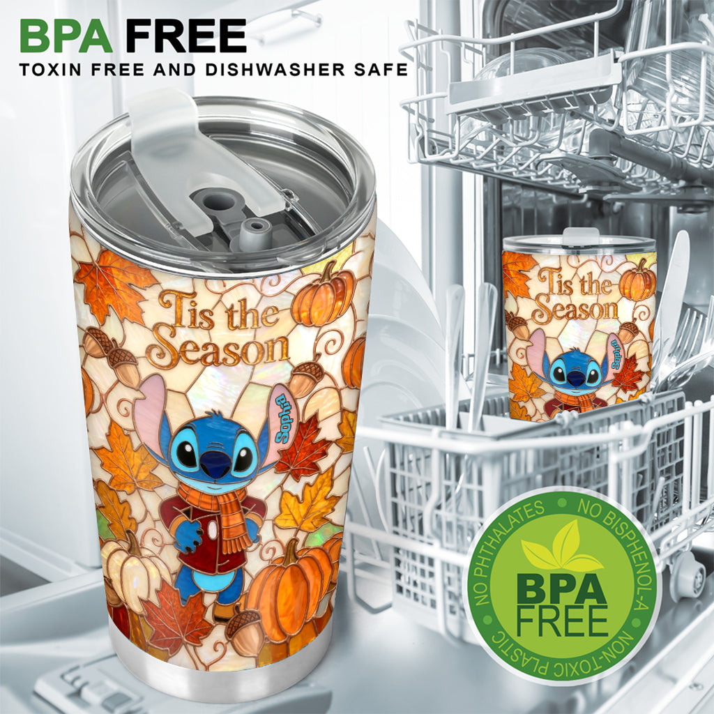 Autumn Blue Cartoon Character - Personalized Ohana Tumbler