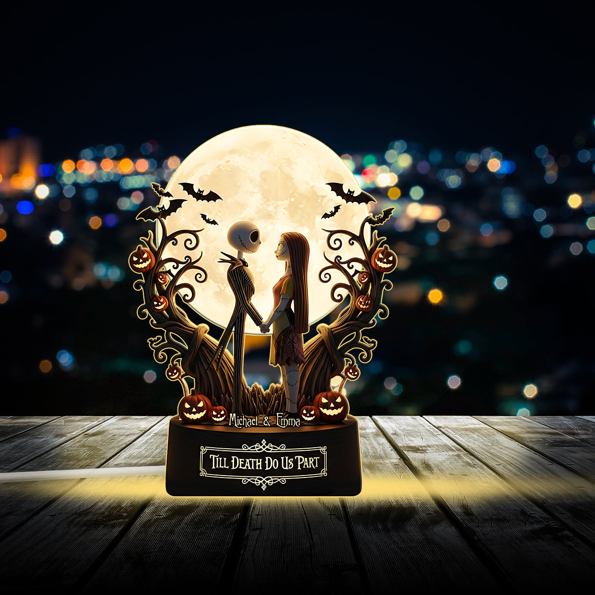 Till Death Do Us Part - Personalized Nightmare Acrylic LED Night Light