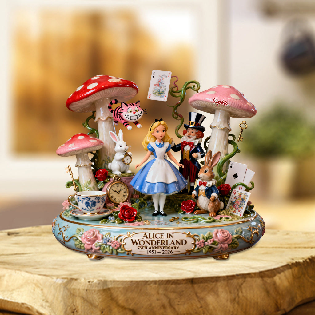 Girl In Magical Land 75th Anniversary - Personalized Wander Girl Custom Shaped Acrylic Plaque