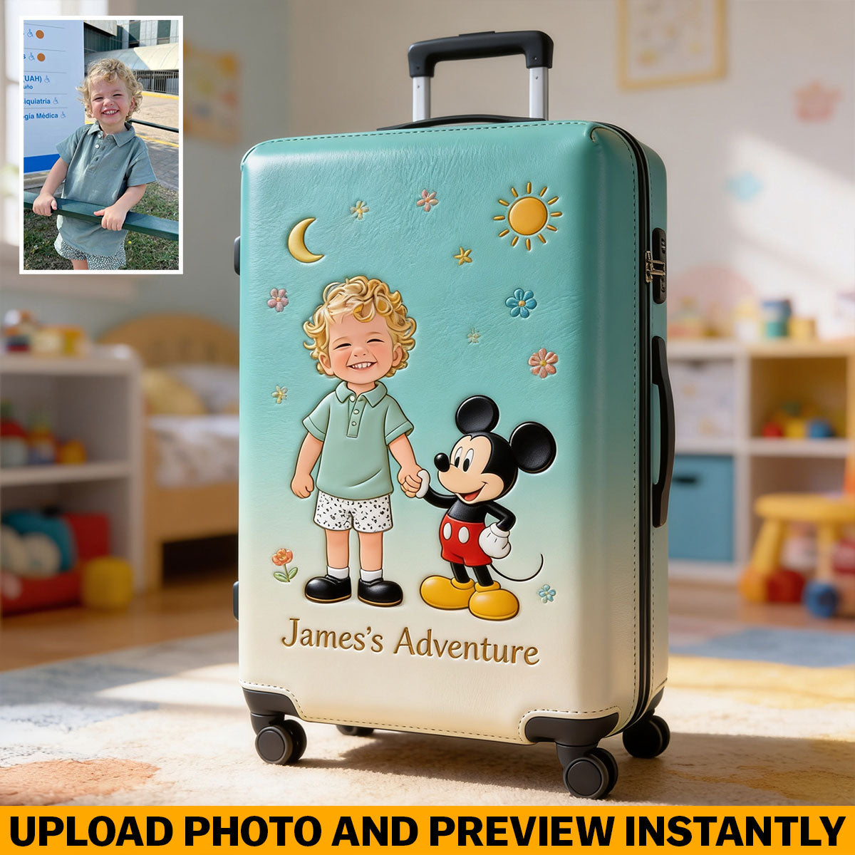 Custom Any Photo & Character, My Adventure - Personalized Mouse Luggage Cover