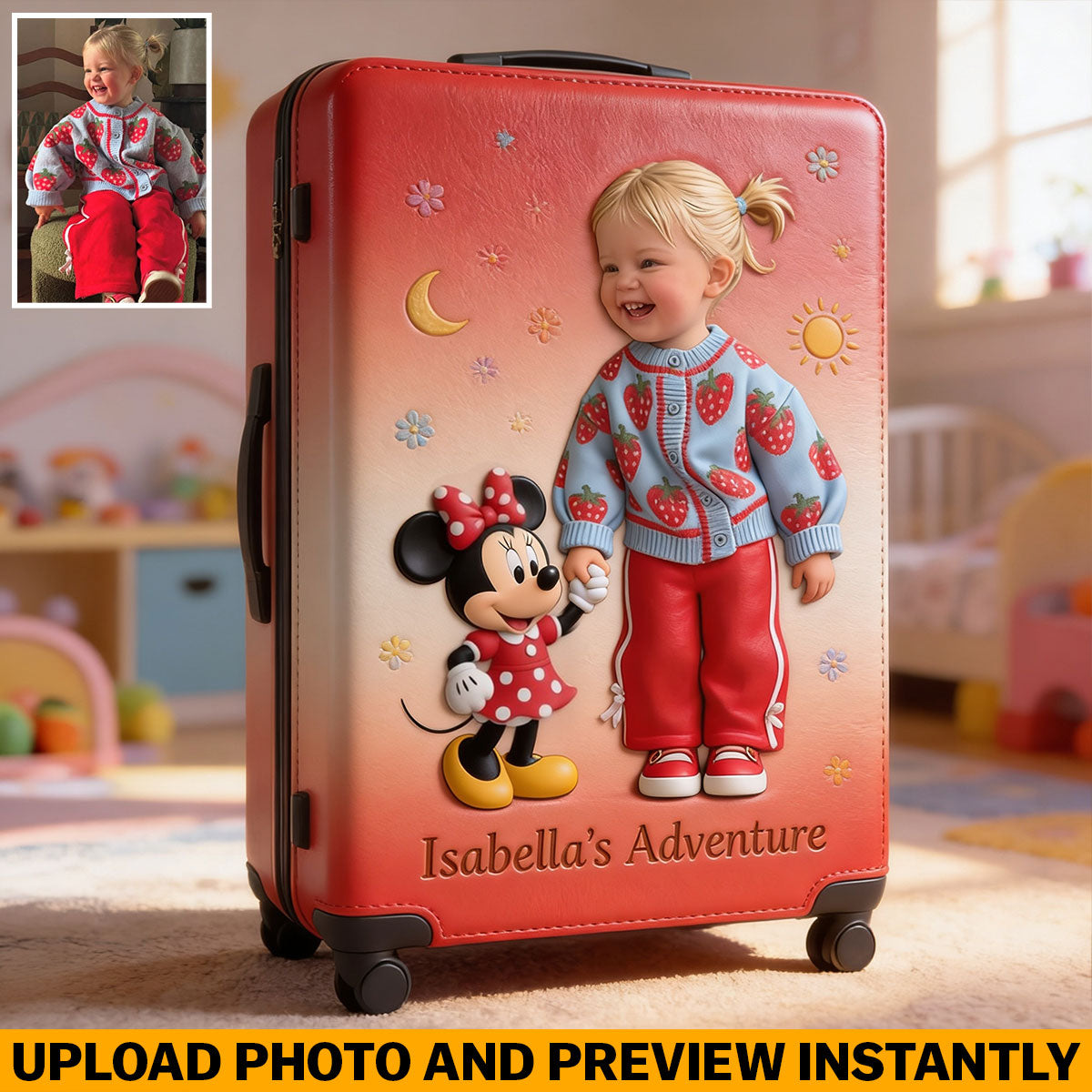 Custom Any Photo & Character, My Adventure - Personalized Mouse Luggage Cover