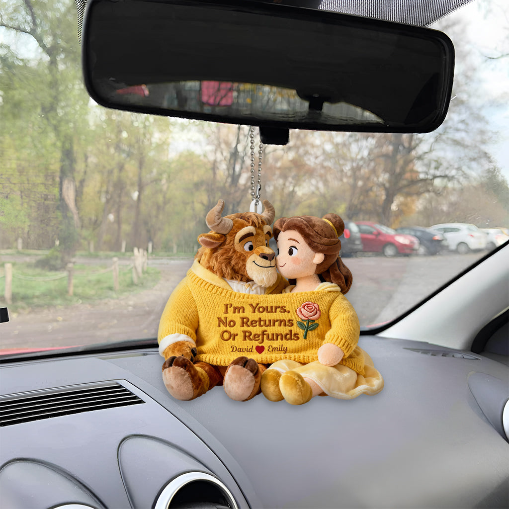 I'm Yours No Returns Or Refunds - Personalized Beauty And The Beast Plush Keychain