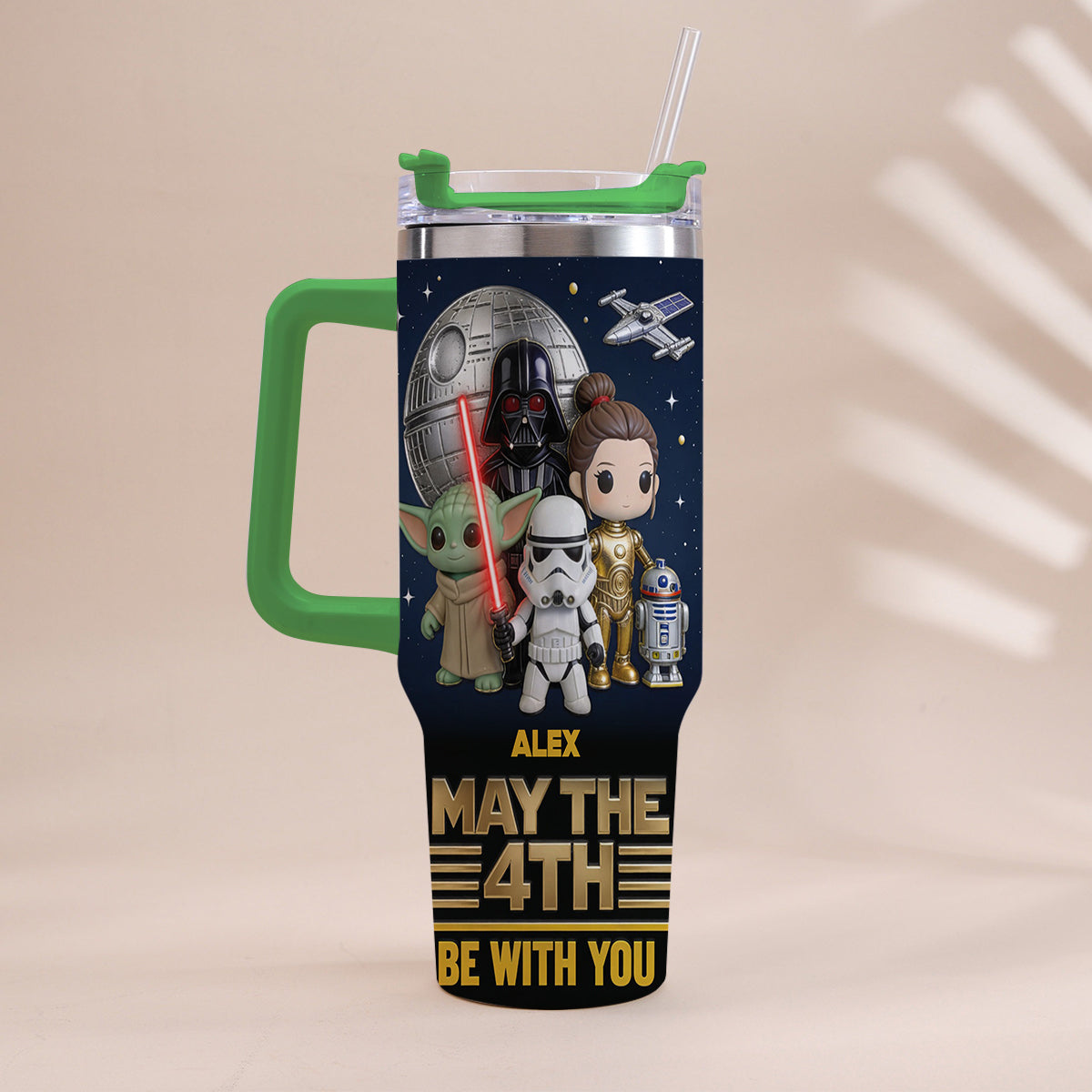 May The 4th Be With You - Personalized The Force Tumbler With Handle
