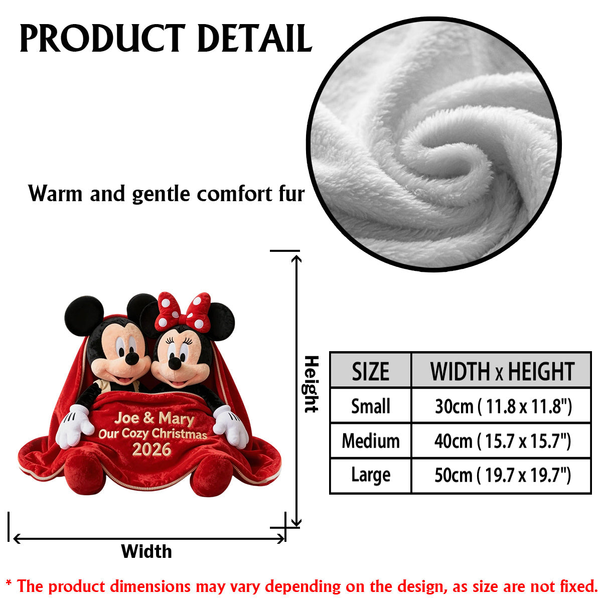 Couple Cozy Christmas - Personalized Mouse Premium Faux Fur Pillow