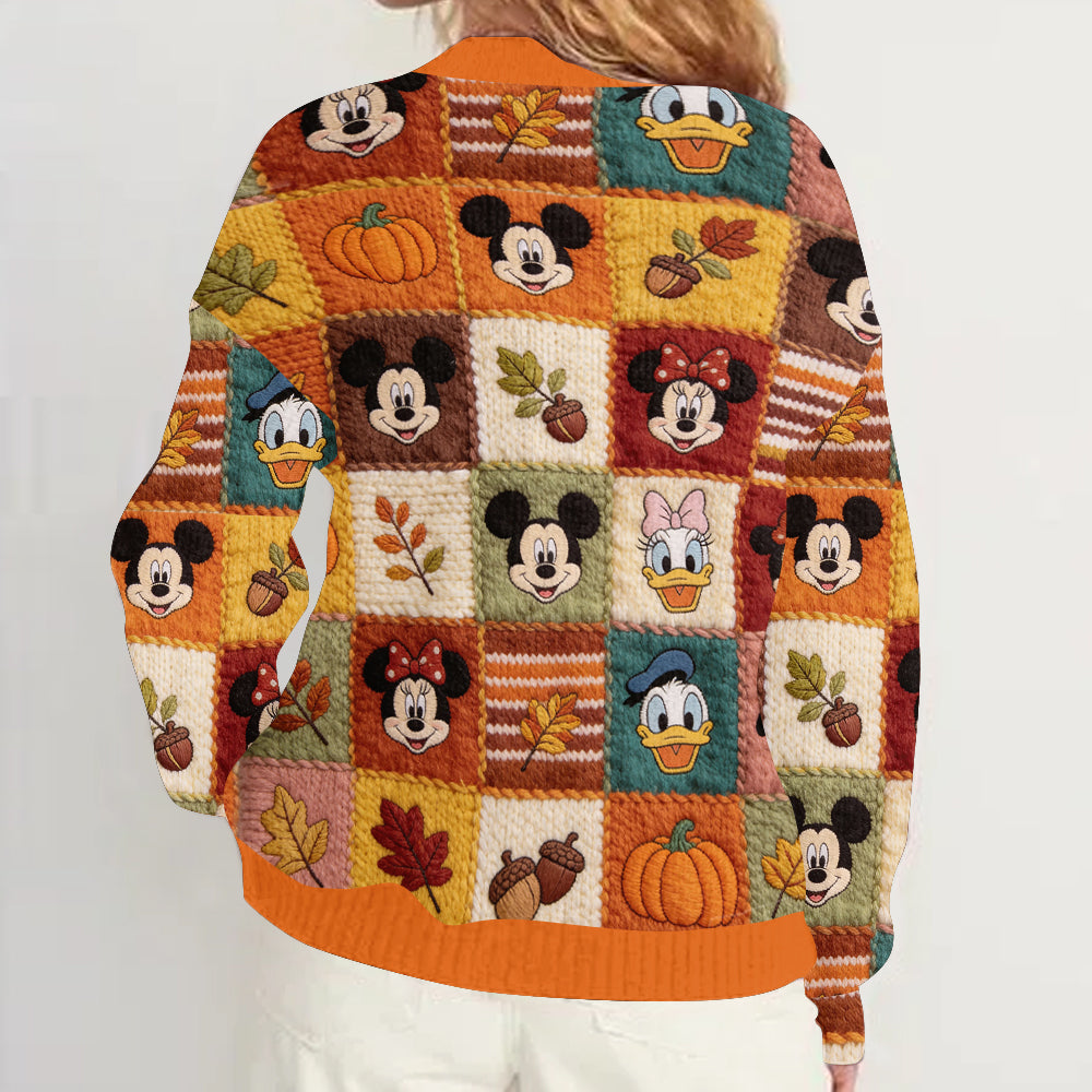 Fall Vibes - Personalized Mouse Cardigan Sweater