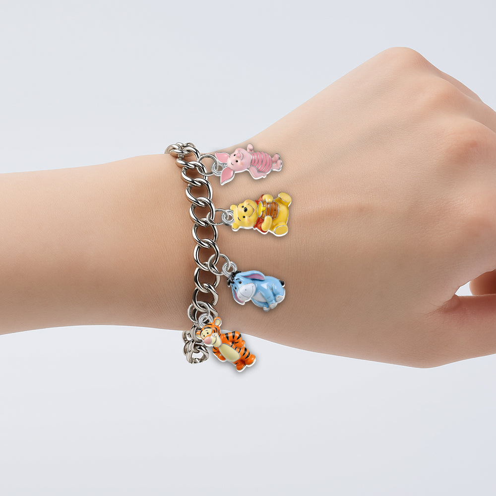 100 Years Of Friendship - Personalized Yellow Bear Bracelet With Charms