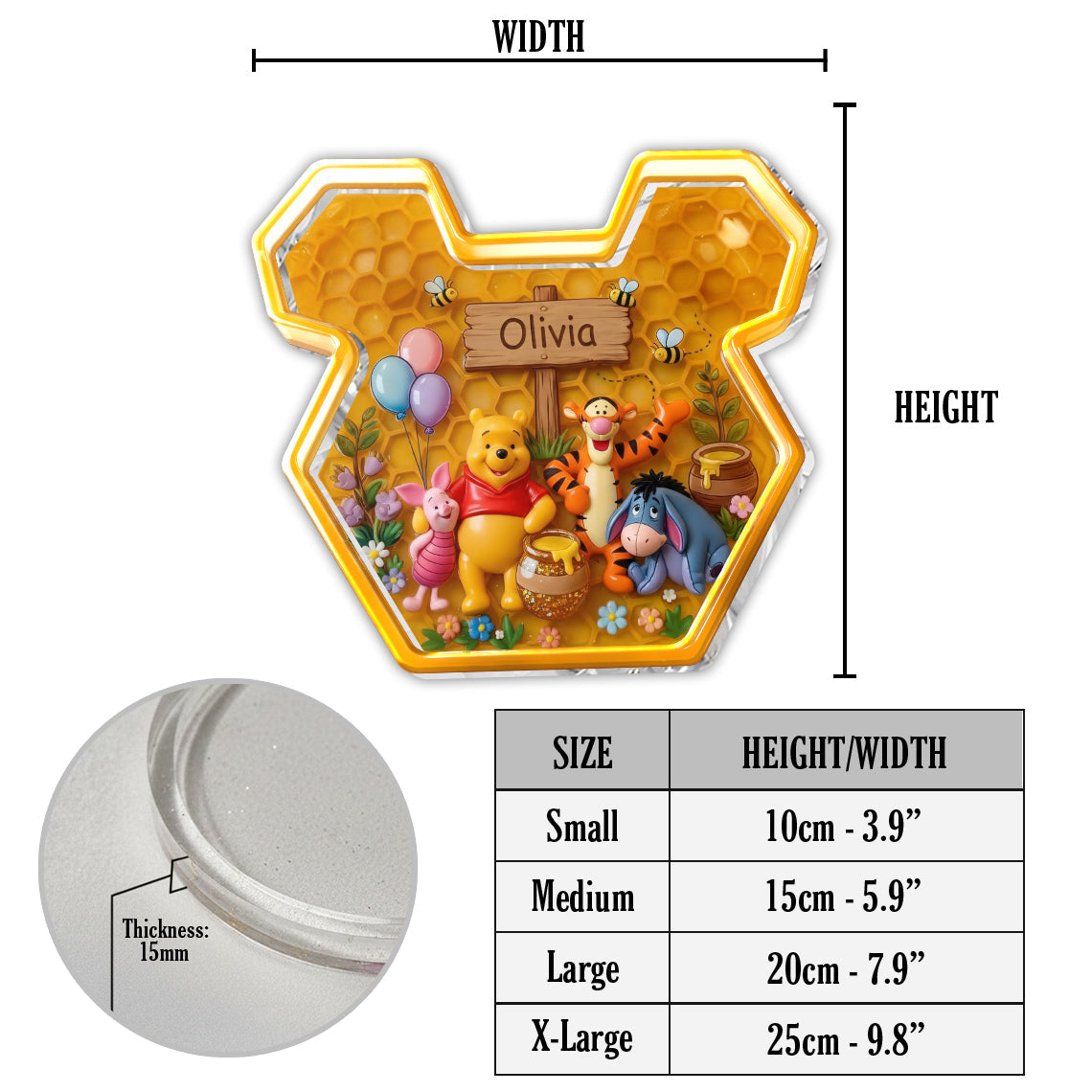 Sweet Honey Forest - Personalized Yellow Bear Catch-All Tray