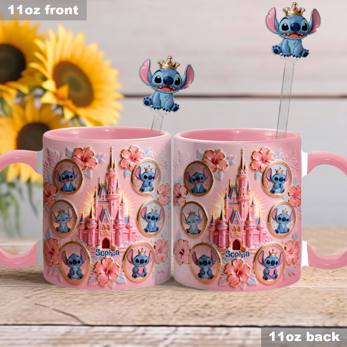 Ohana Means Family - Personalized Ohana Set Accent Mug with Acrylic Stirrers