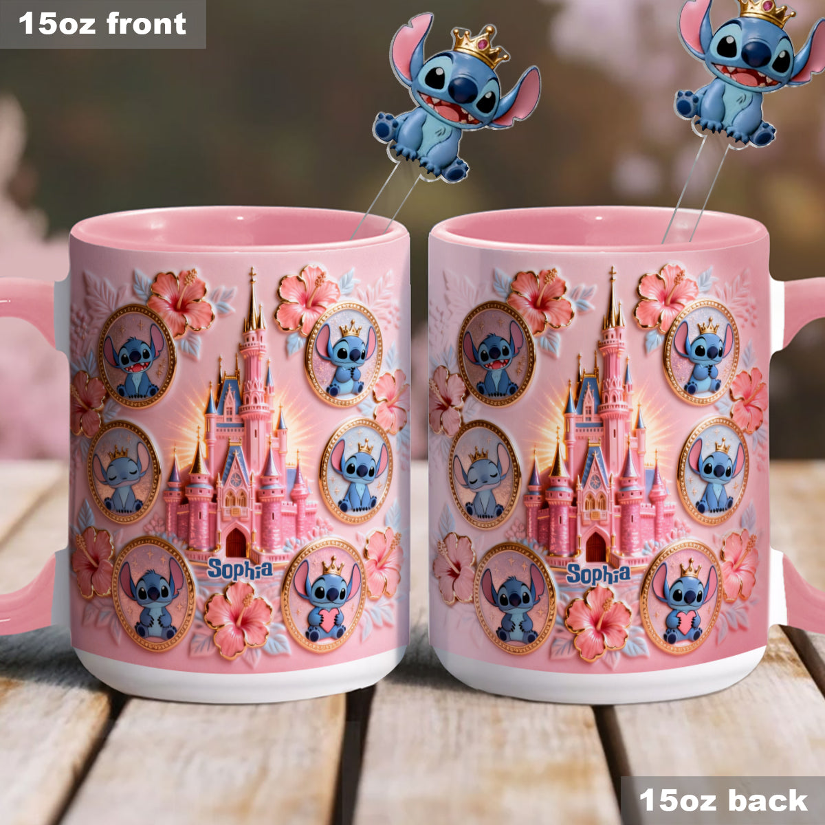 Ohana Means Family - Personalized Ohana Set Accent Mug with Acrylic Stirrers