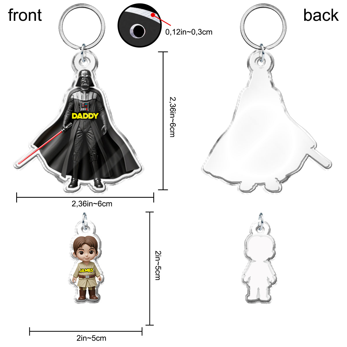 I'm Their Father - Personalized The Force Keychain with Charms