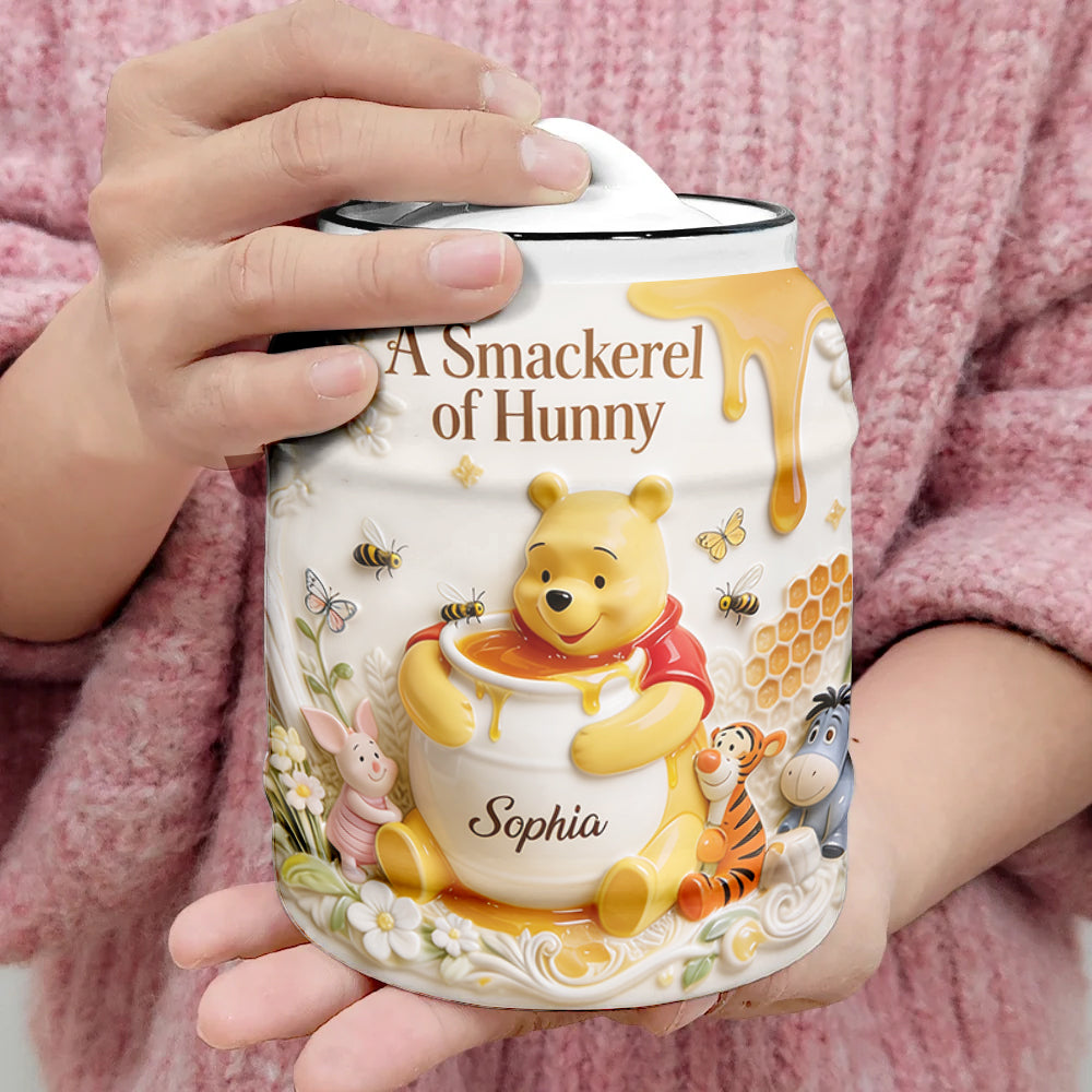 A Smackerel Of Hunny - Personalized Yellow Bear Honey Jar