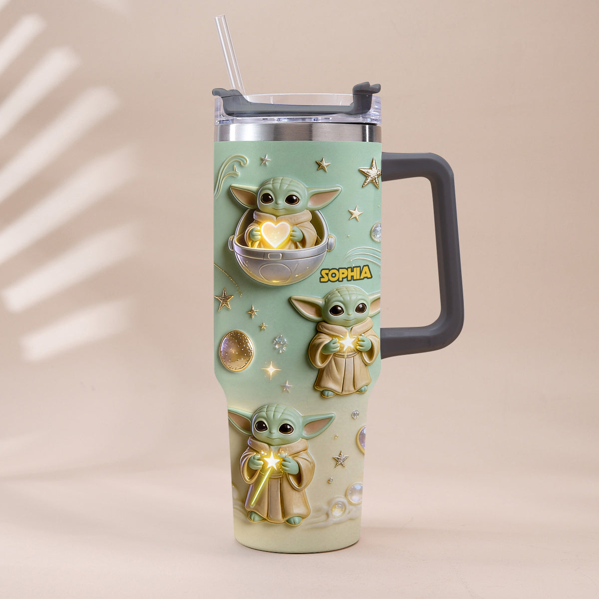 Cute Baby - Personalized The Force Tumbler With Plush Charm