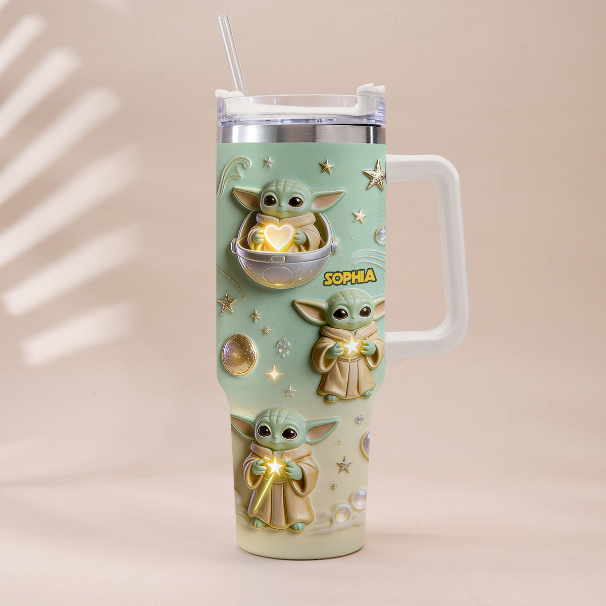 Cute Baby - Personalized The Force Tumbler With Plush Charm