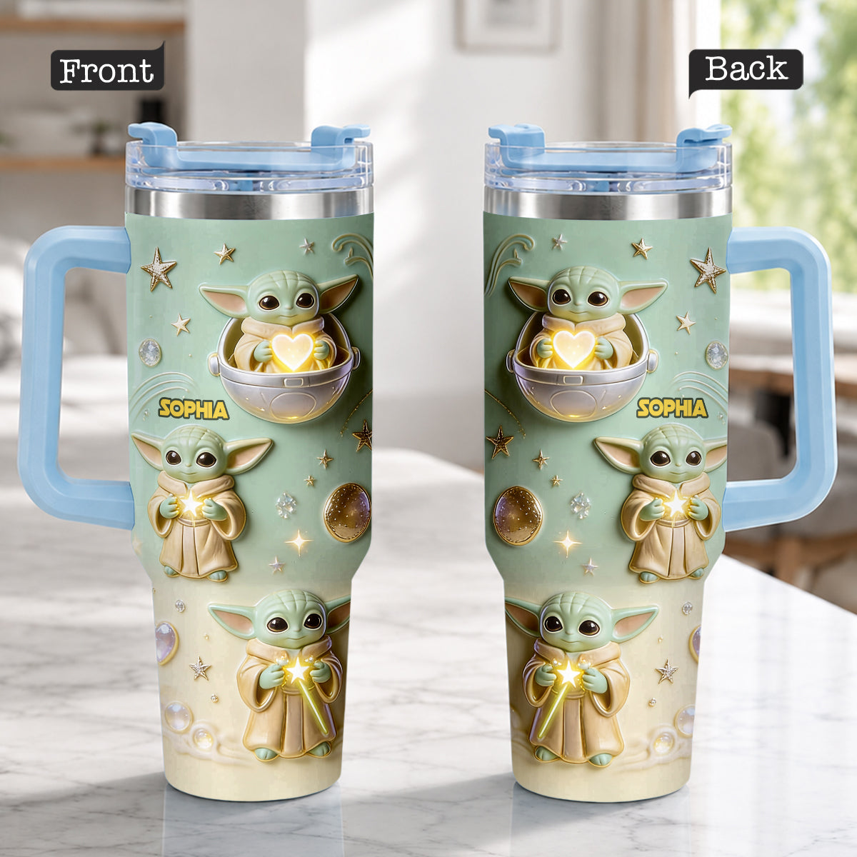 Cute Baby - Personalized The Force Tumbler With Plush Charm
