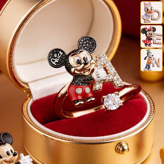 Fantasy Character Holding Love Letter - Personalized Mouse Adjustable Shaped Ring