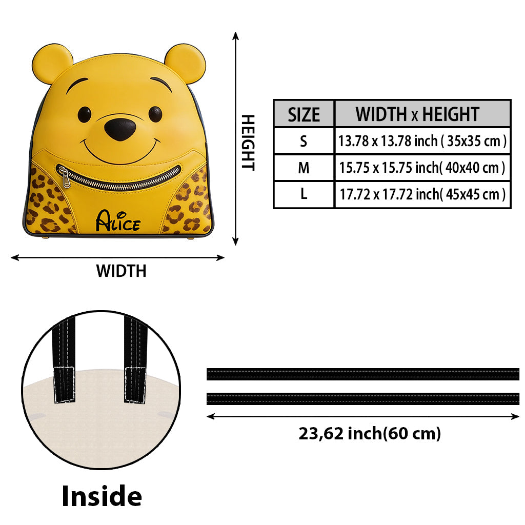 Yellow Bear - Personalized Yellow Bear Custom Shape Tote Bag