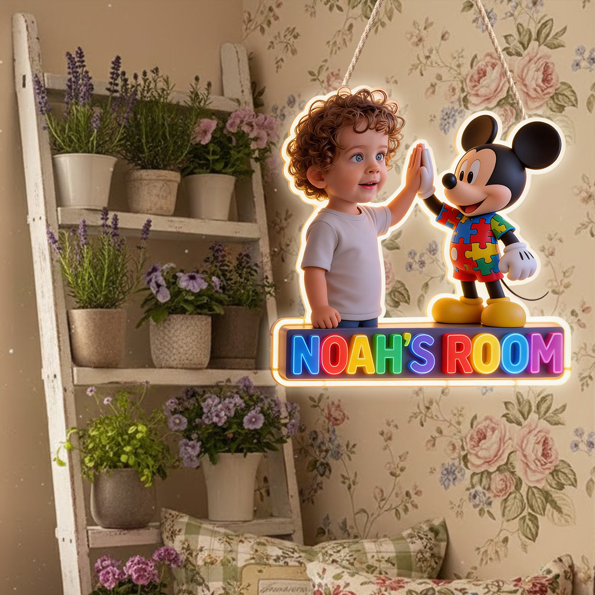Custom Any Photo - Personalized Autism Awareness LED Light Acrylic Sign