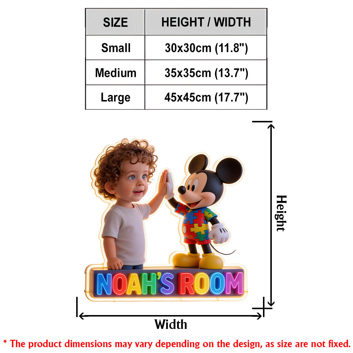Custom Any Photo - Personalized Autism Awareness LED Light Acrylic Sign