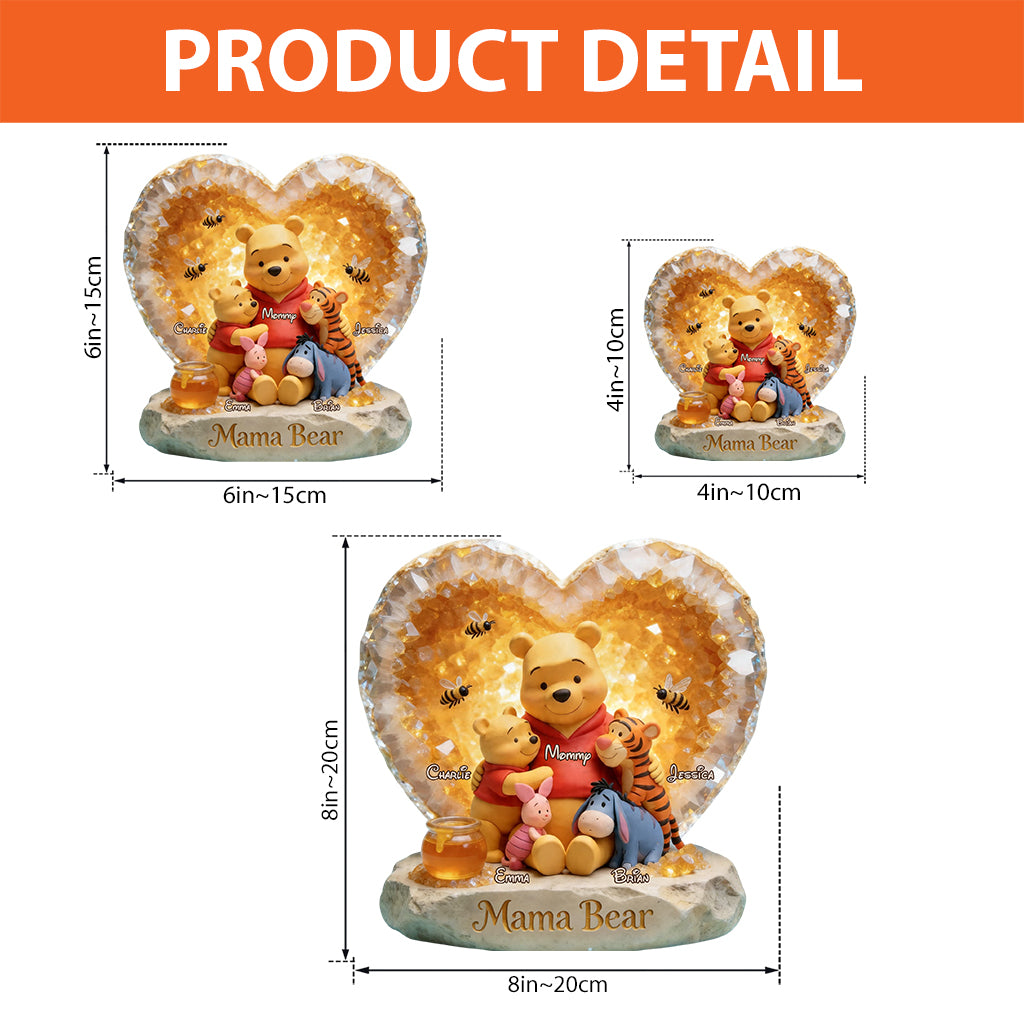 Mama Bear - Personalized Yellow Bear Custom Shaped Acrylic Plaque