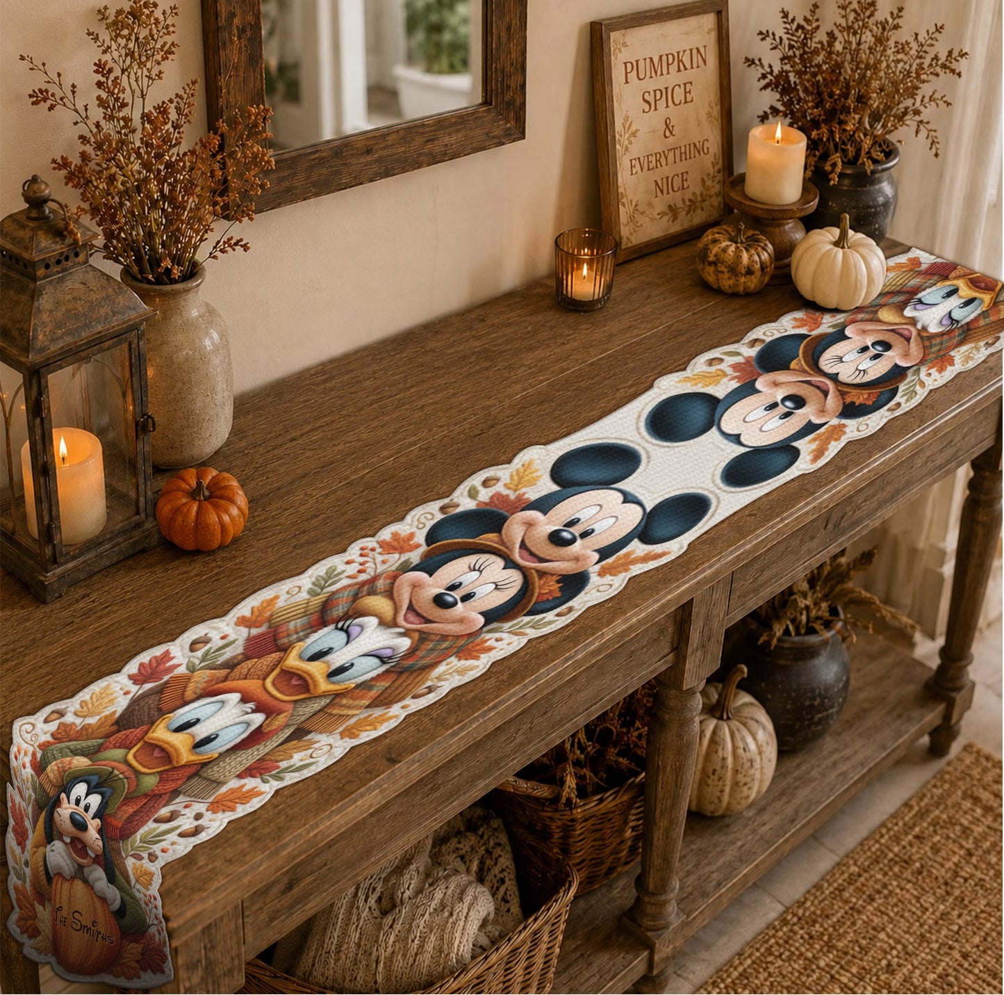 Wonderful Time Of The Year - Personalized Mouse Custom Shape Table Runner