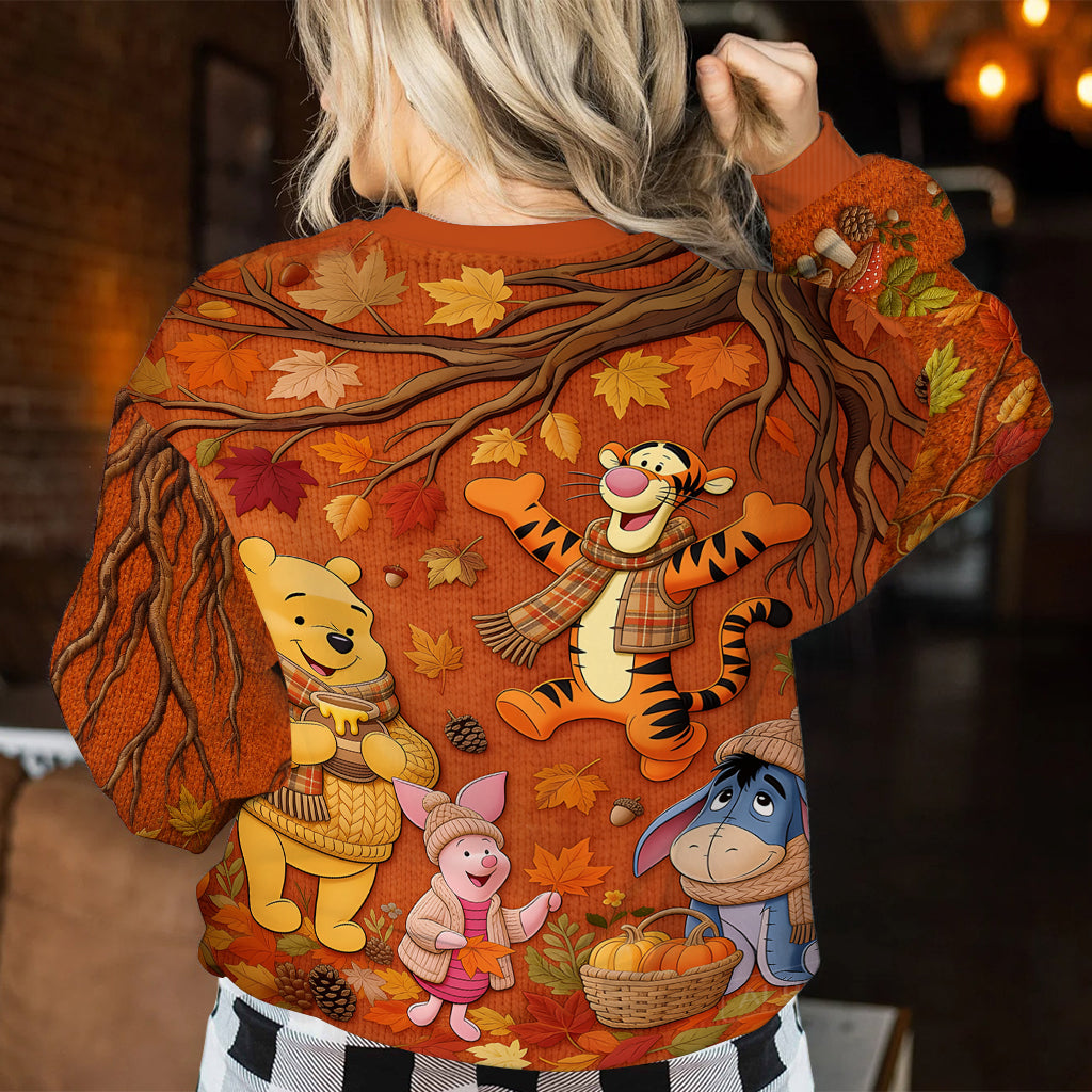 Autumn Vibe - Personalized Yellow Bear Ugly Sweater