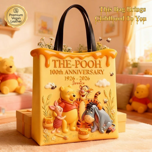 Honey Bear Celebrate 100th Anniversary - Personalized Yellow Bear Tote Bag