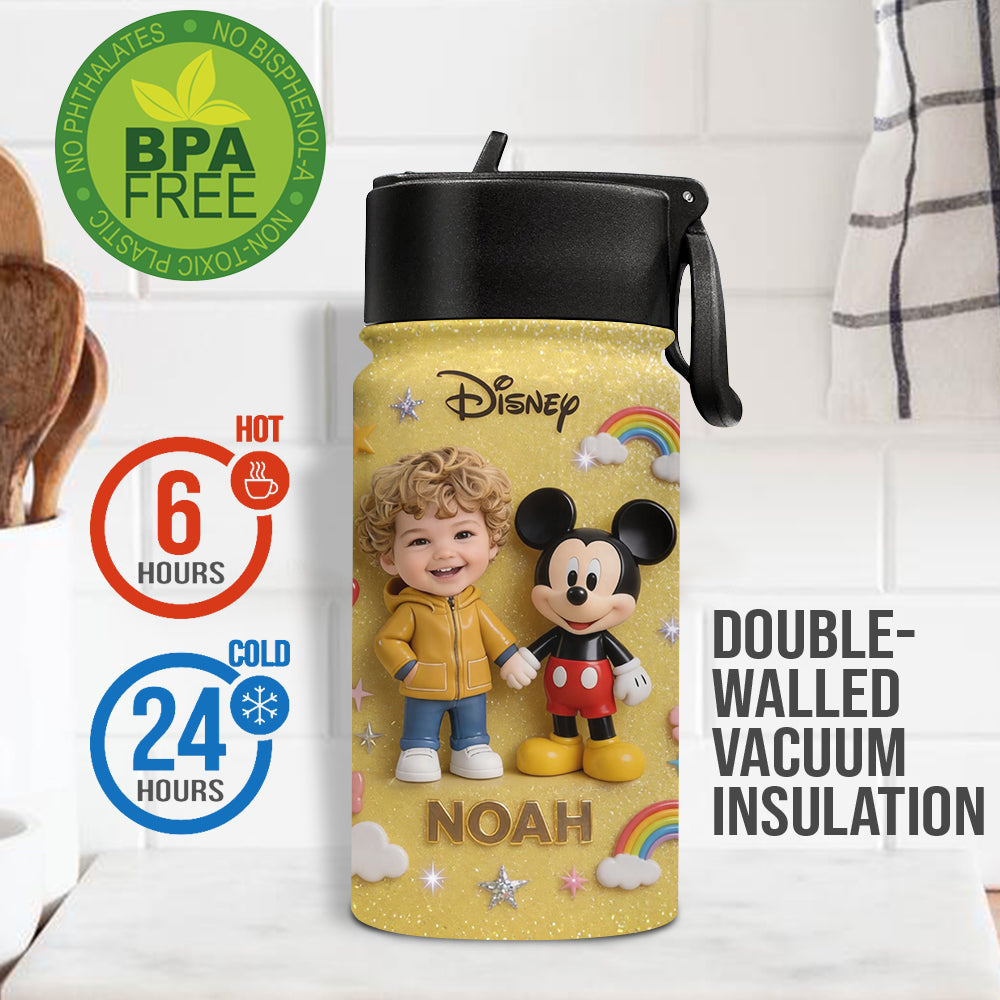 Custom Any Photo - Personalized Mouse Kids Water Bottle